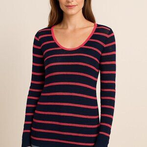 Tommy Bahama Knit Striped Sweater Navy & Pink | Size M